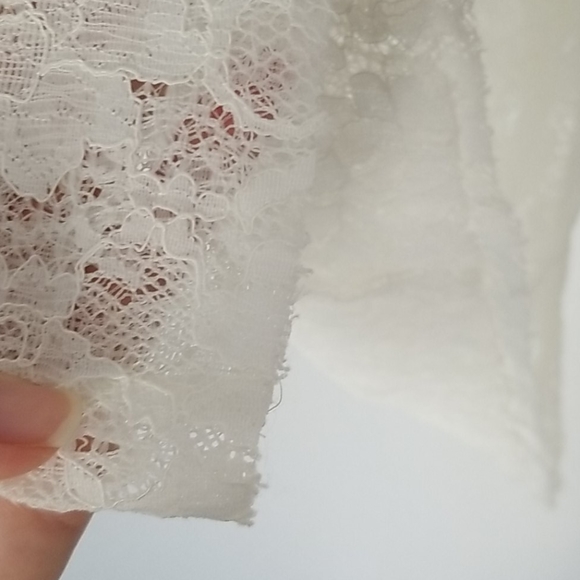 Sandro white lace long sleeve mini  dress - Picture 4 of 10